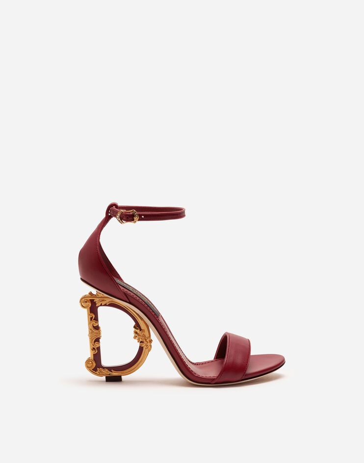 Nappa leather sandals with baroque DG heel - 1