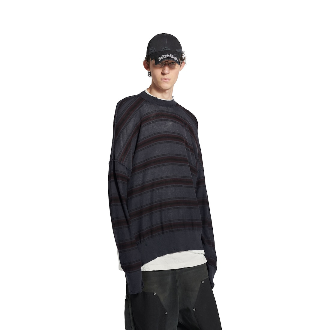 Men's Layered Sweater in Black/multicolor - 5