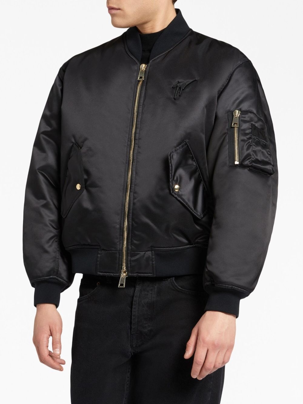 logo-embroidered lightweight bomber jacket - 3