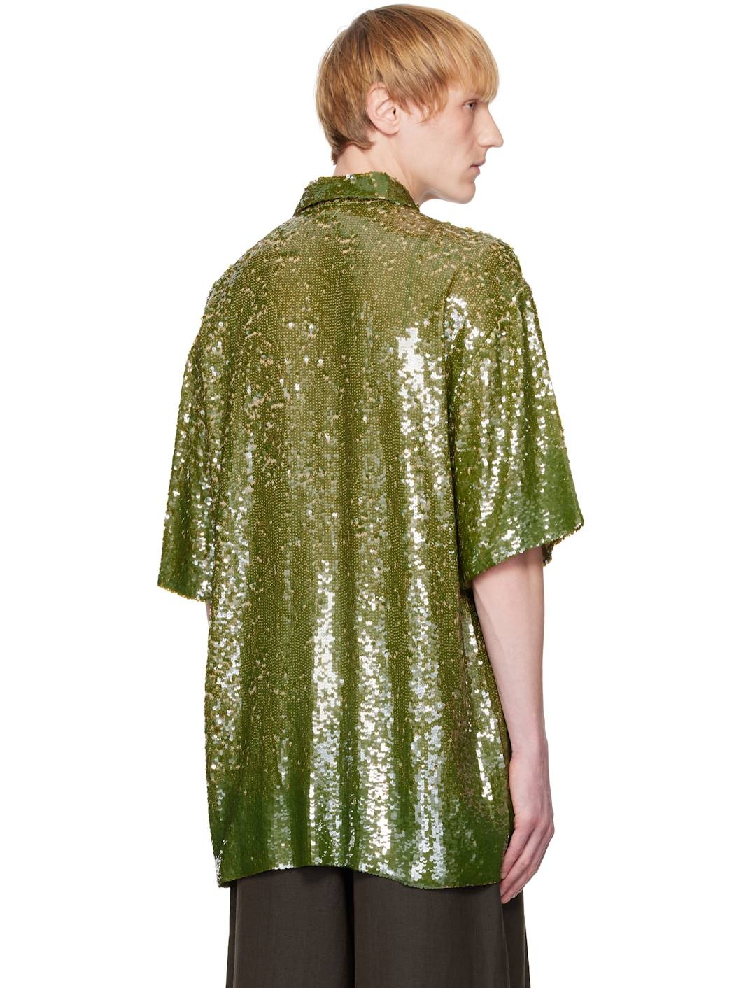 Khaki Sequin Shirt - 3