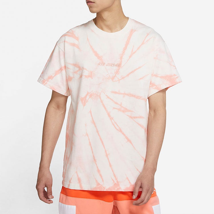 Air Jordan Loose Knit Tie Dye Printing Short Sleeve Orange DQ3903-100 - 6