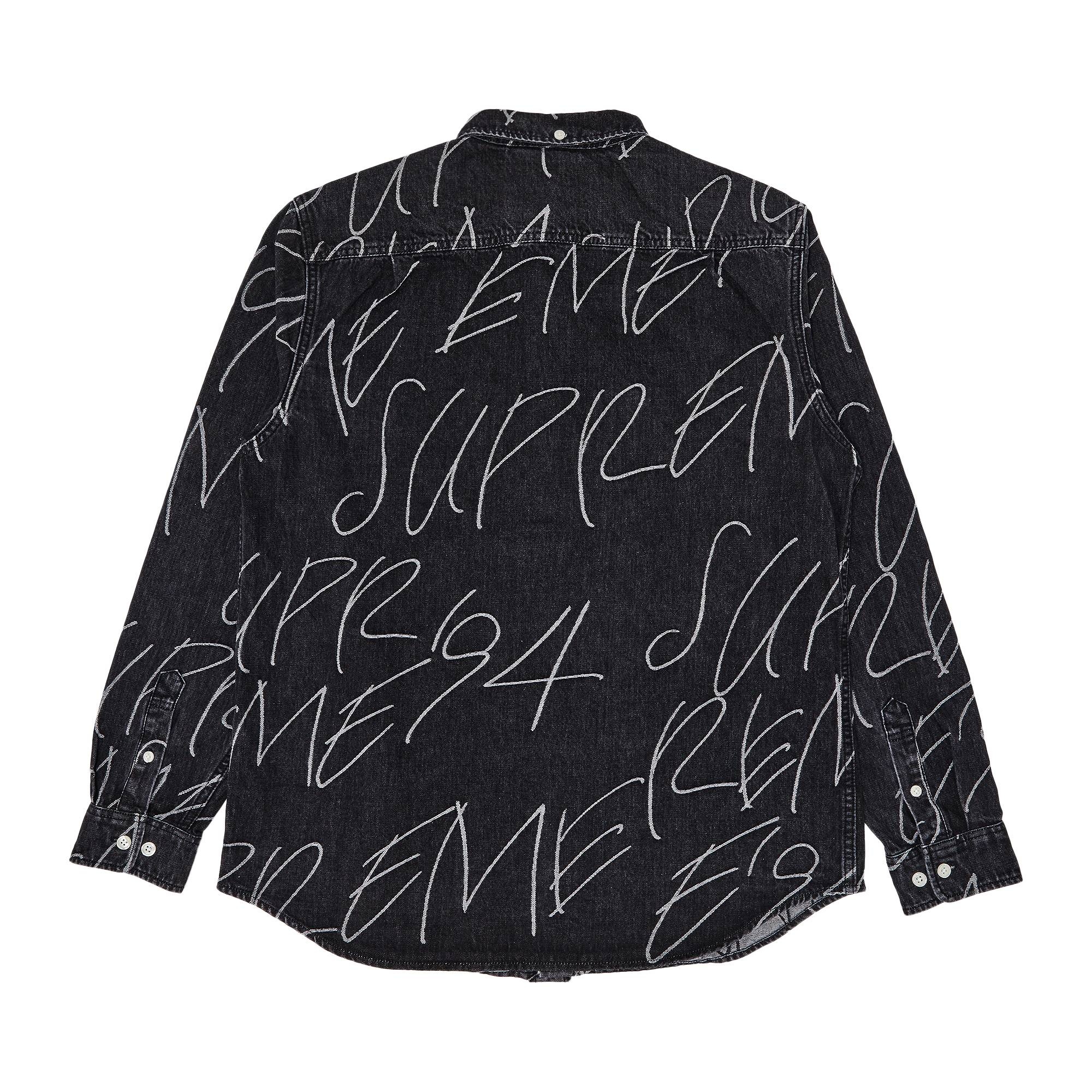 Supreme Supreme Handwriting Jacquard Denim Shirt 'Washed Black
