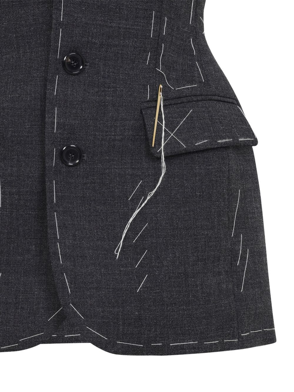 tailored stitching-detail gilet - 3