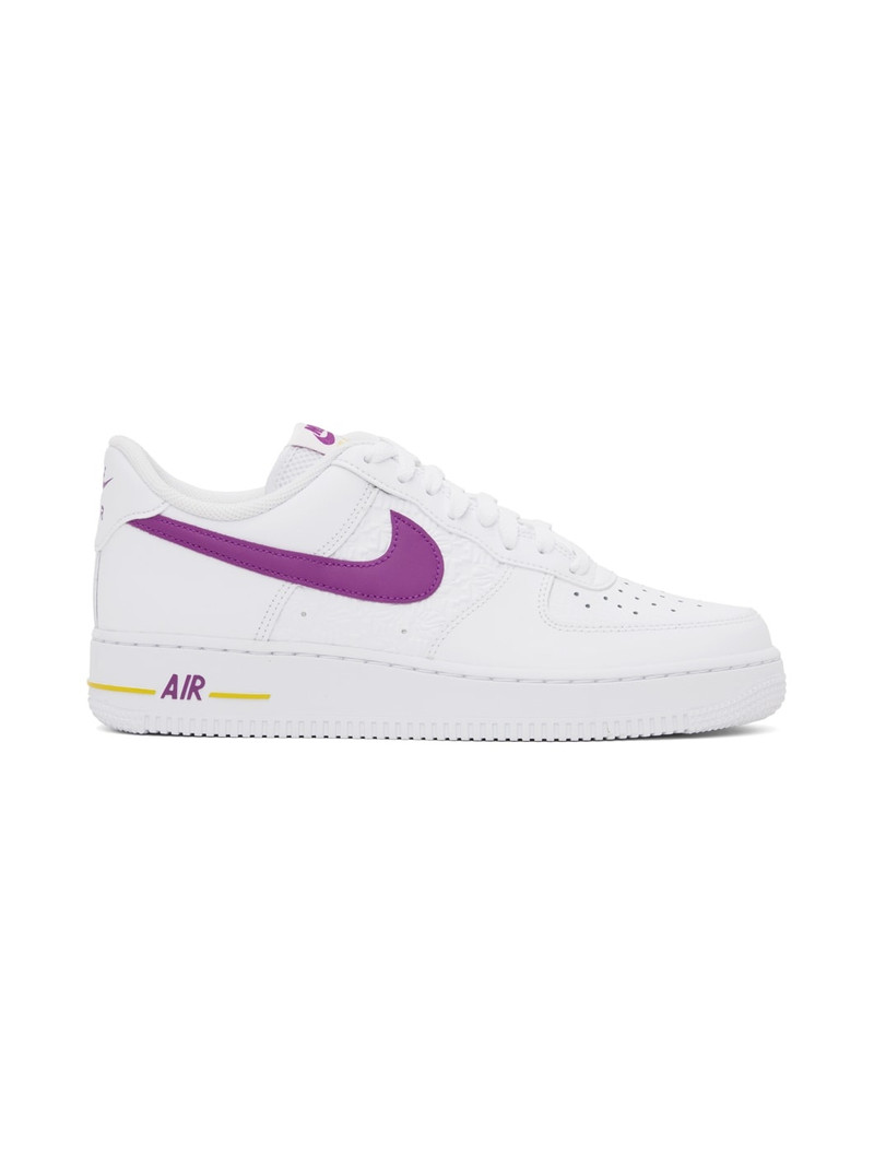 White & Purple Air Force 1 '07 Sneakers - 1