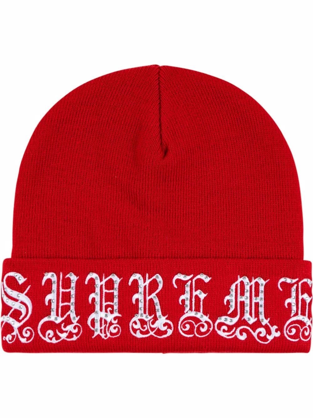 Old English rhinestone beanie - 1