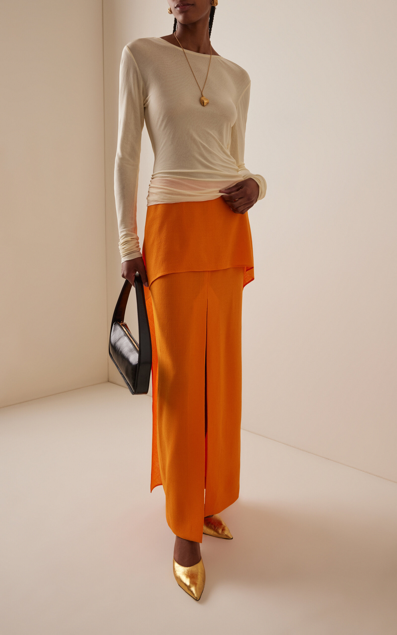 Jia Wool Skirt orange - 2