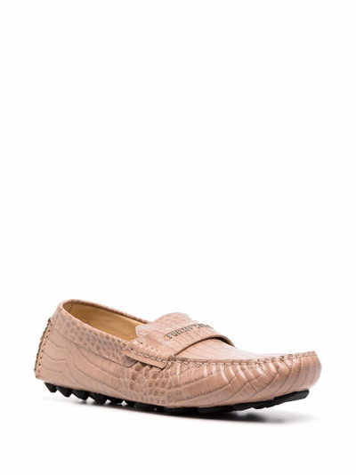 PHILIPP PLEIN pink leather moccasin outlook