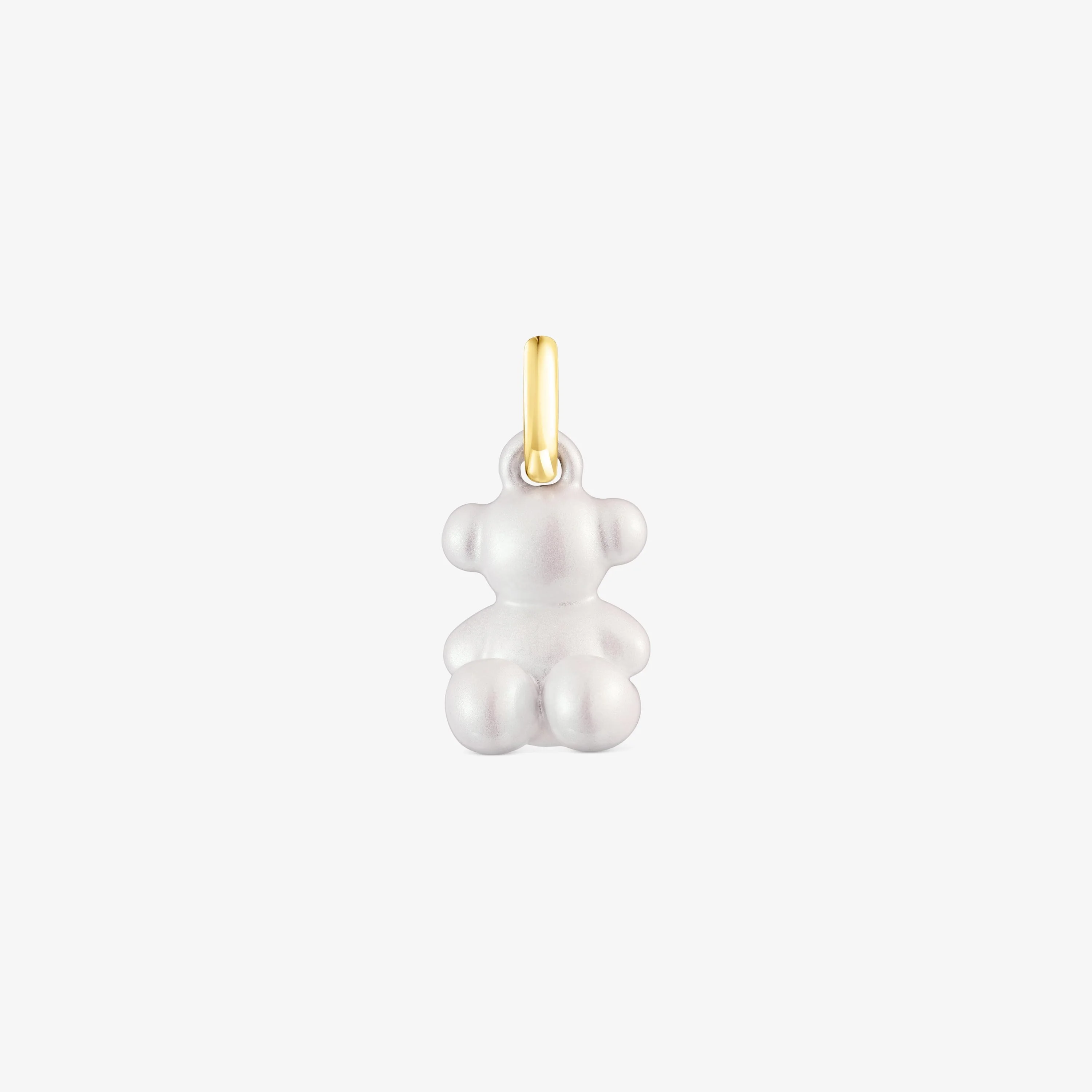 Small Bold Bear white steel bear Pendant - 1