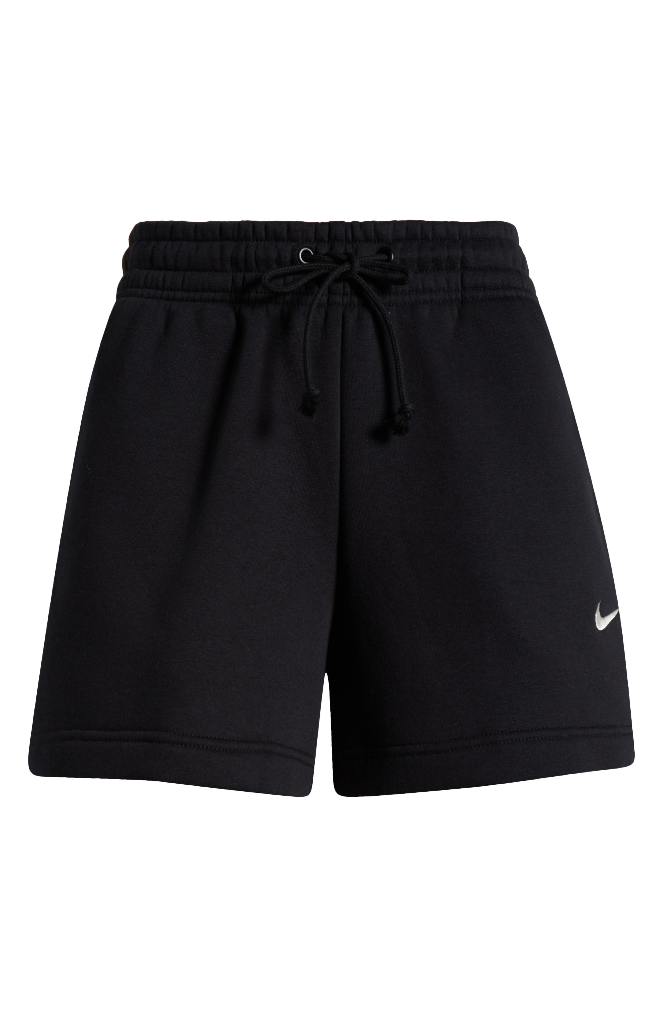 Nike Sportswear Phoenix Fleece Mid-Rise 4-Inch Shorts in 010 Black/sail at Nordstrom - 5