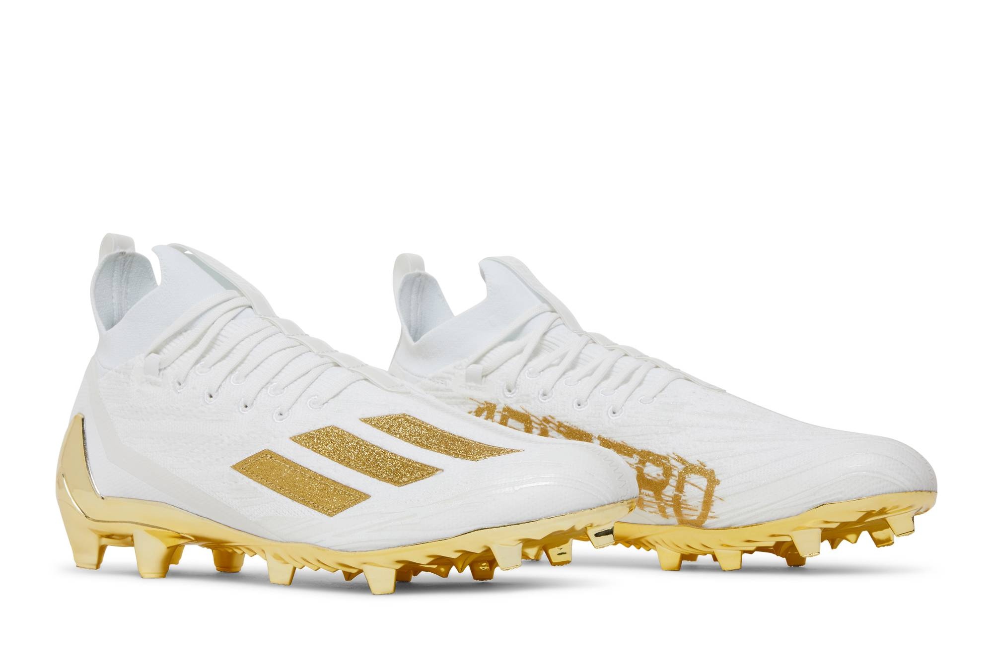 Adizero Cleats Primeknit 'White Gold Metallic' - 8