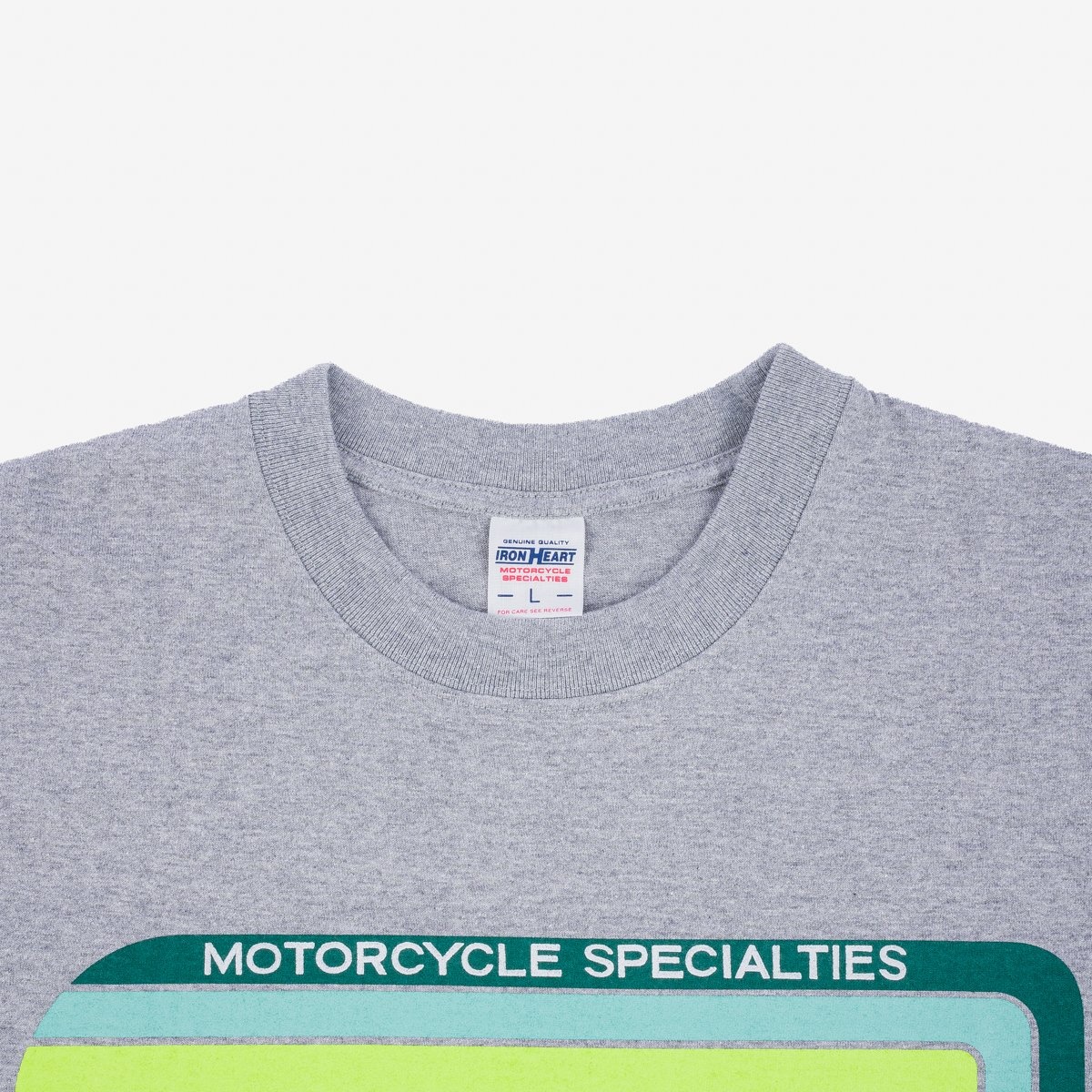 IHT-2405-GRY 7.5oz Printed Loopwheel Crew Neck T-Shirt - Grey - 6