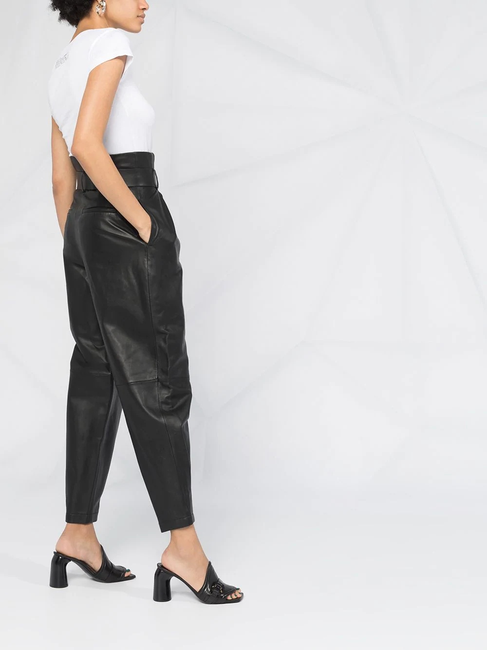 leather paperbag trousers - 6