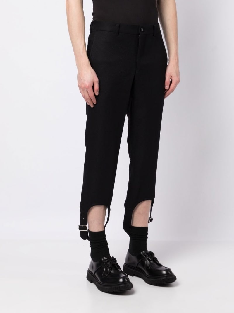 buckle-detail cropped trousers - 3