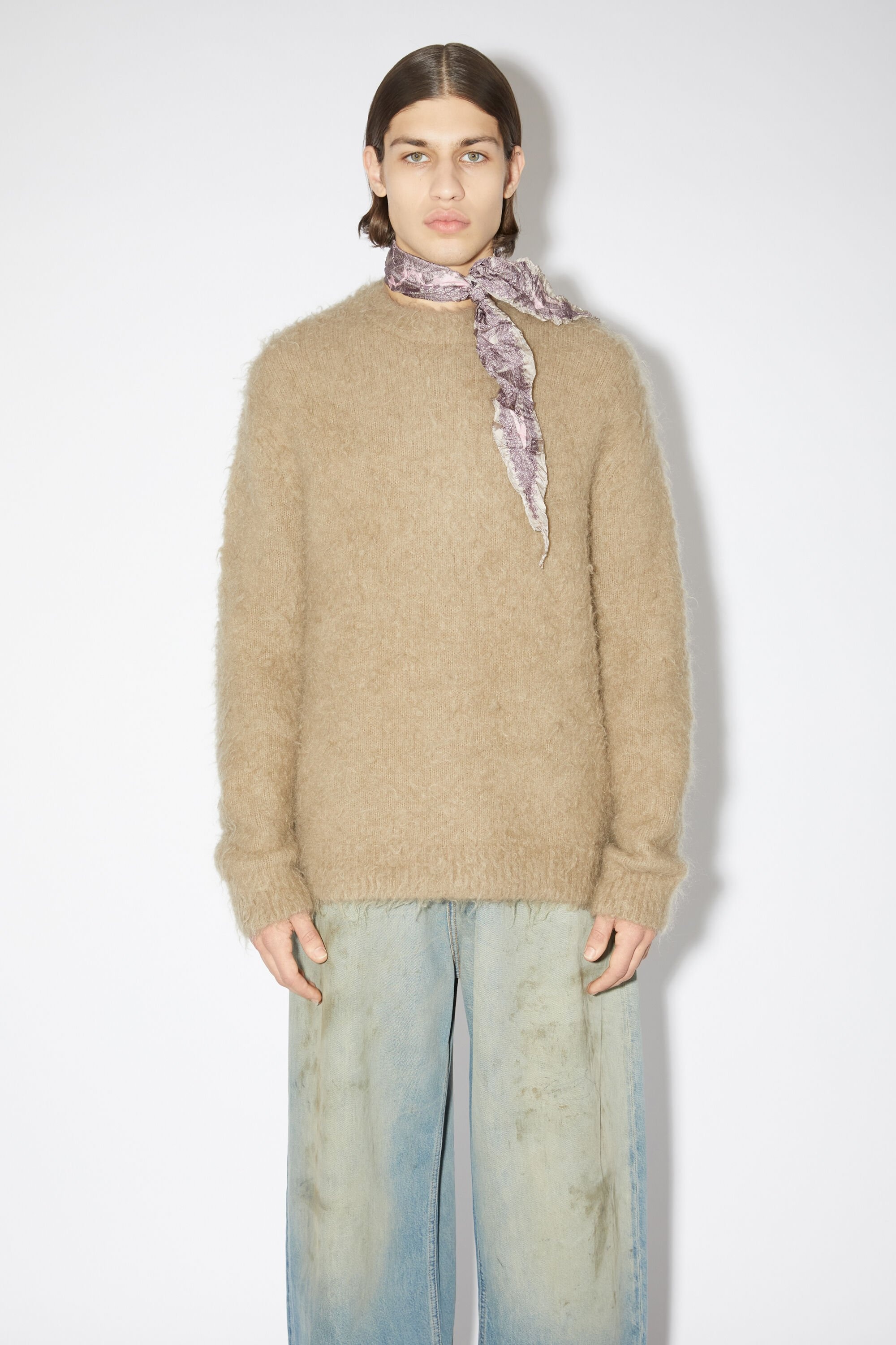 Mohair wool jumper - Dark beige - 2