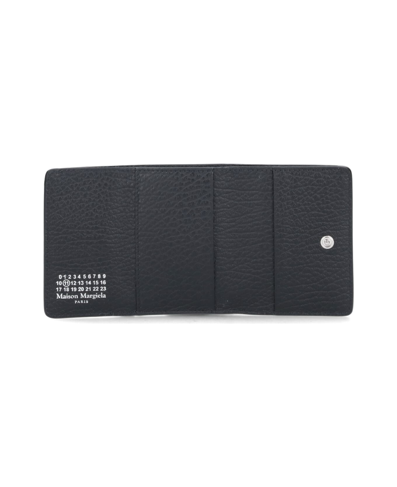 Black 'four Stitches' Compact Wallet - 2