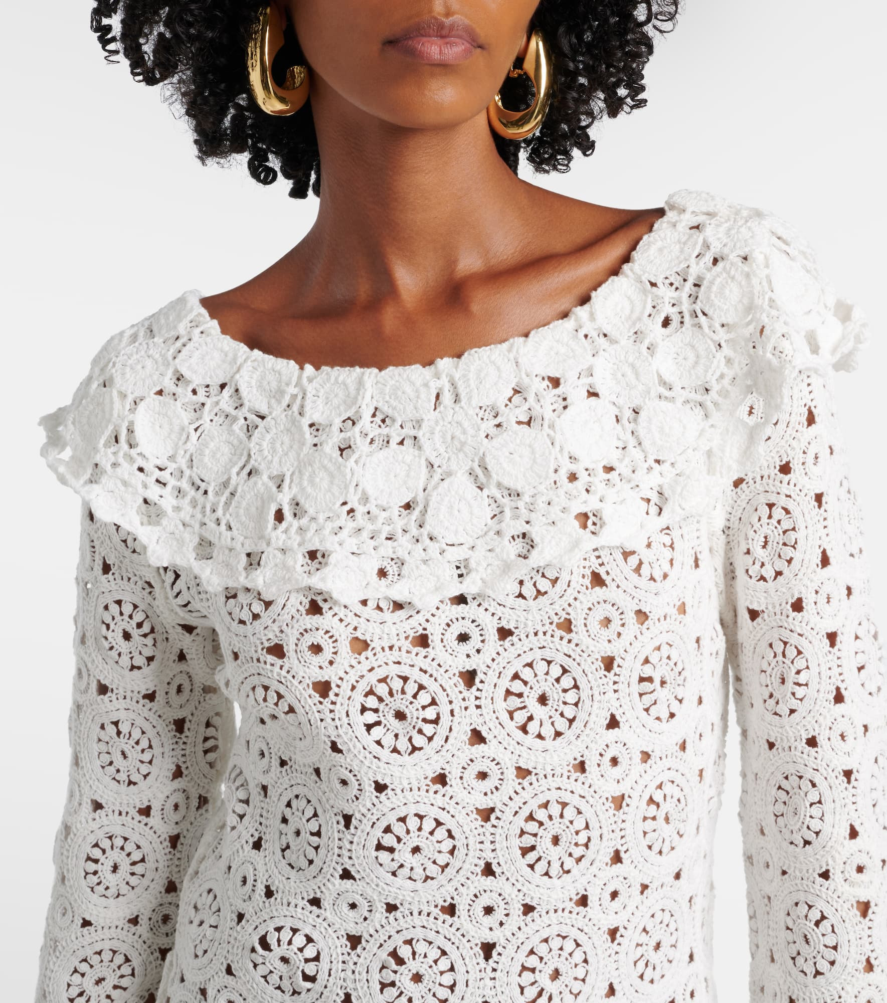 Envalira cotton crochet minidress - 4