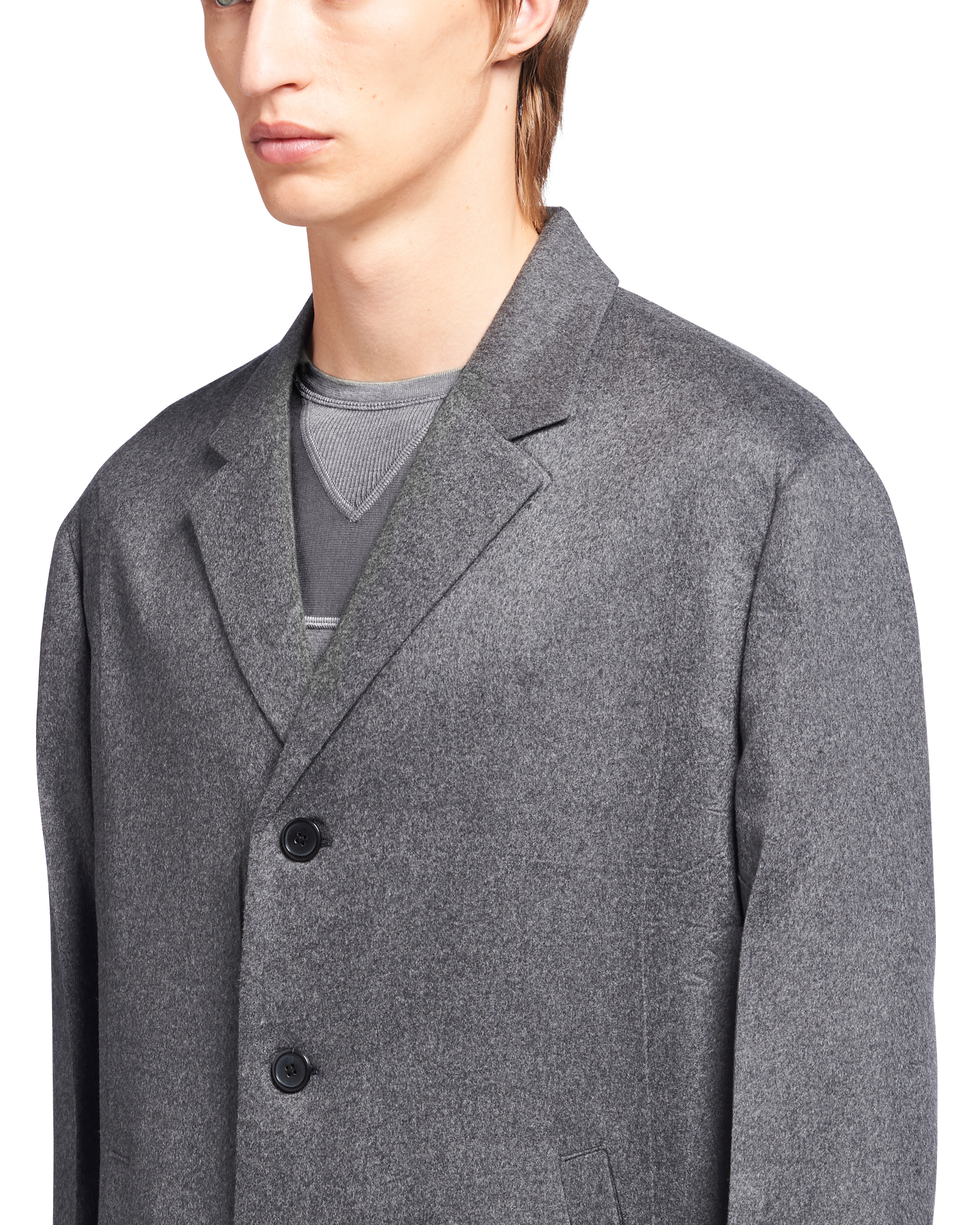 Single-breasted cashmere coat - 5