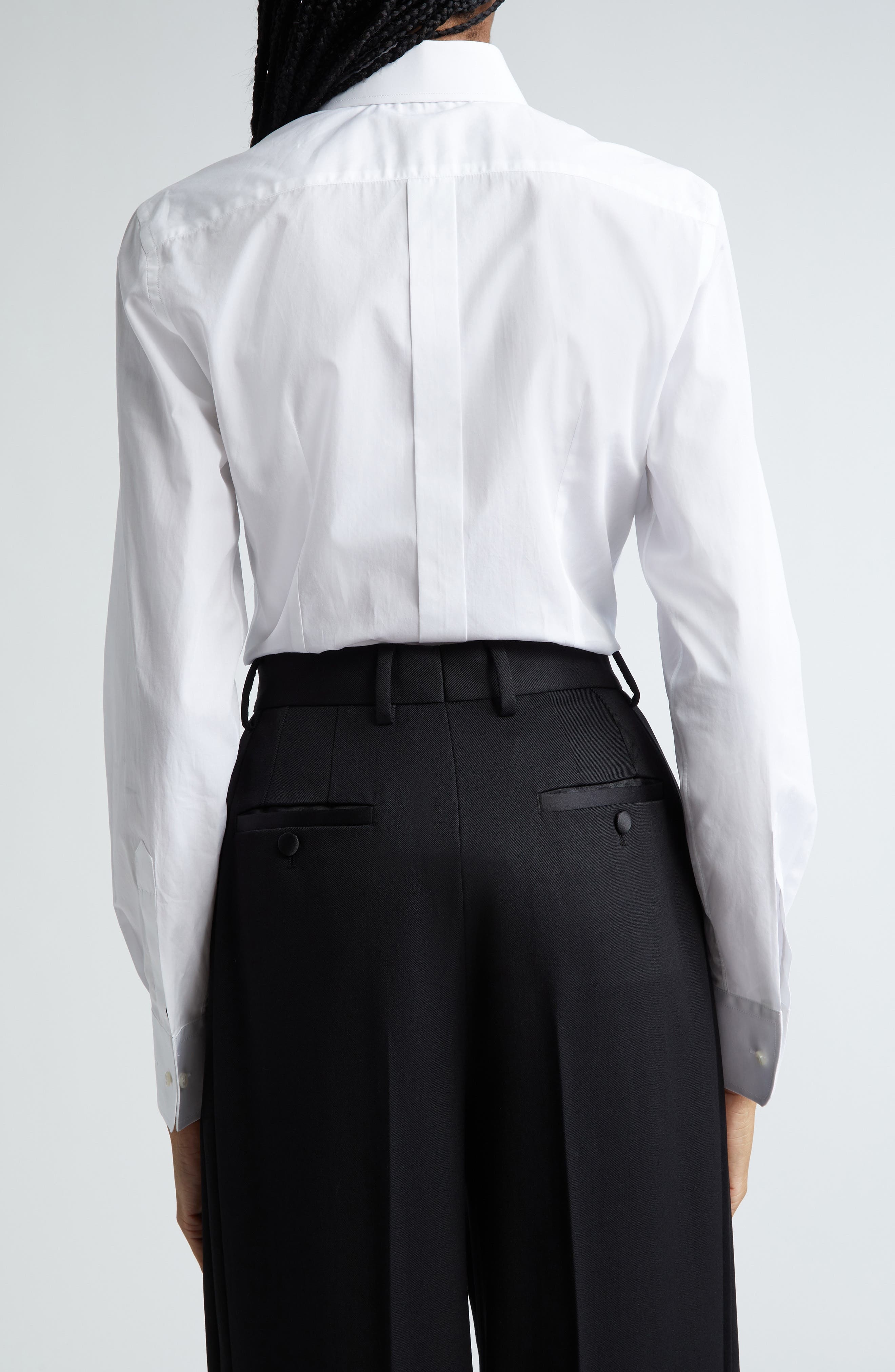 Piqué Knit Bib Cotton Tuxedo Shirt - 3