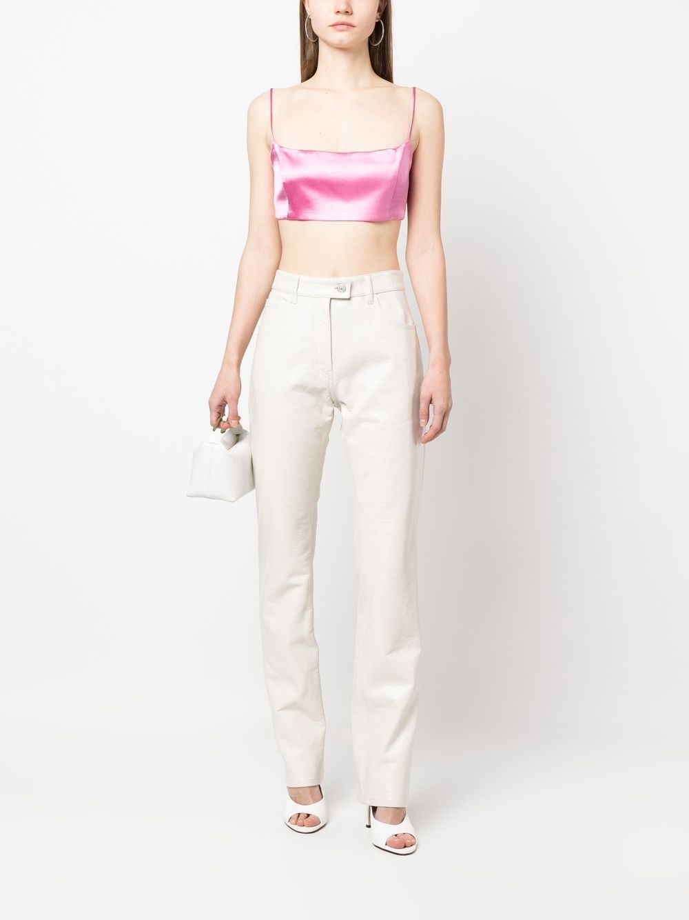 straight-leg vinyl trousers - 2