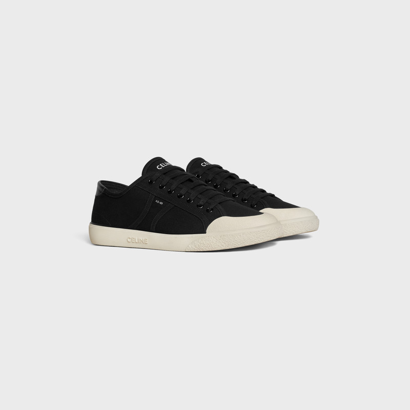 CELINE ALAN AS-01 LOW LACE-UP SNEAKER in CANVAS AND CALFSKIN 2