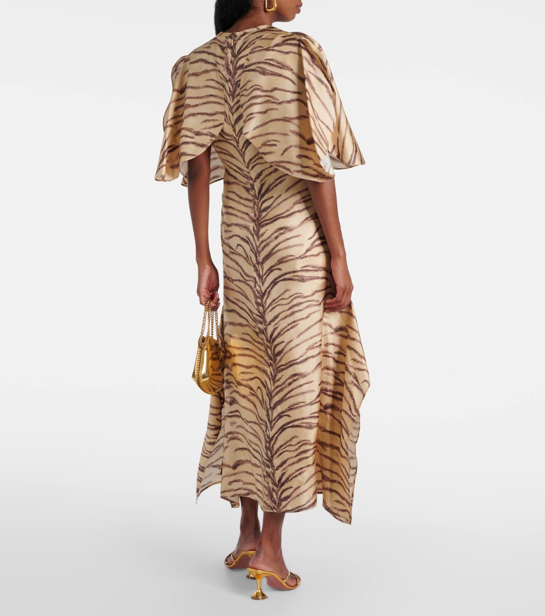 Printed silk midi dress - 3