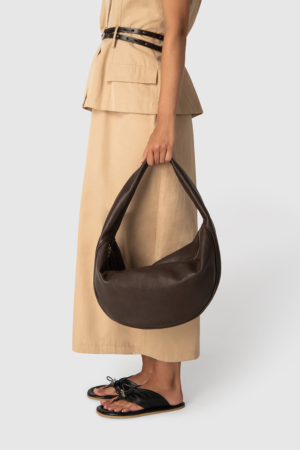 Maxi Cush Ristretto Washed Leather Shoulder Bag - 5