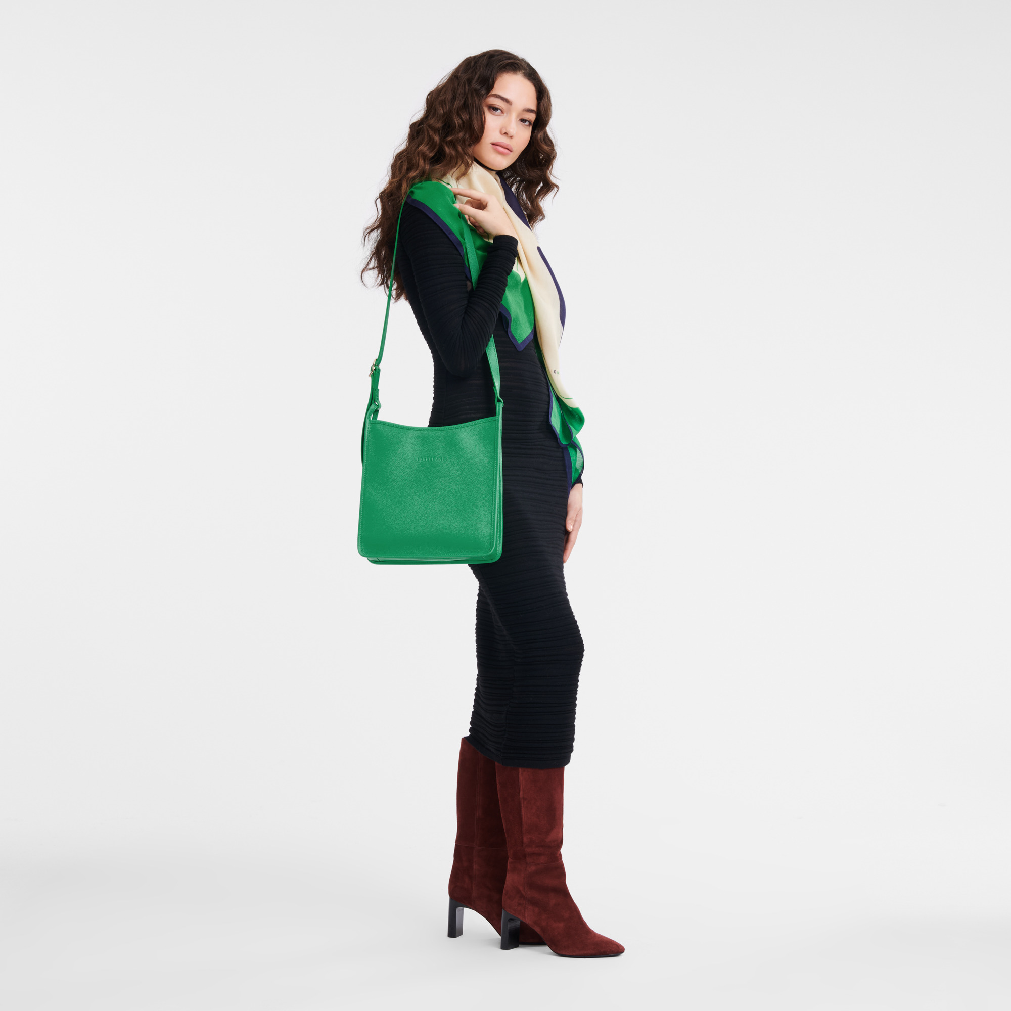 Le Foulonné M Crossbody bag Green - Leather - 2