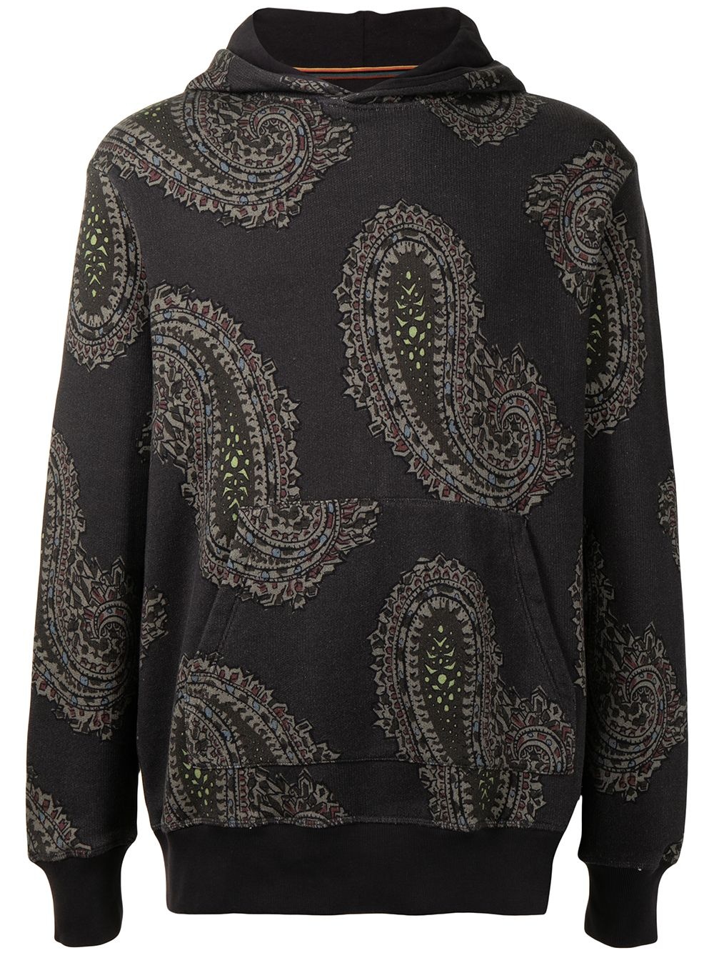 long-sleeved paisley-print hoodie - 1