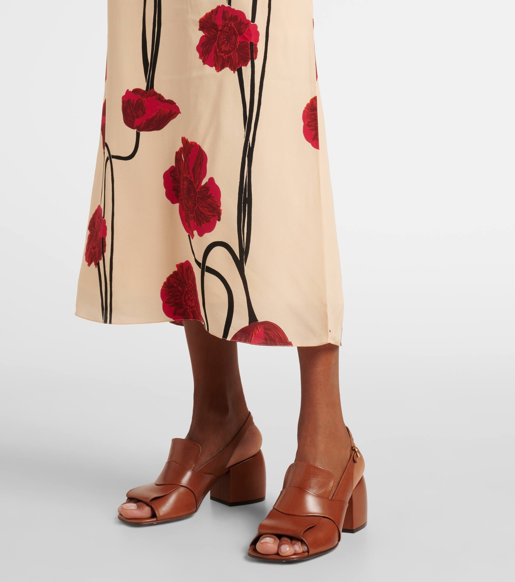 Draped floral silk maxi dress - 5