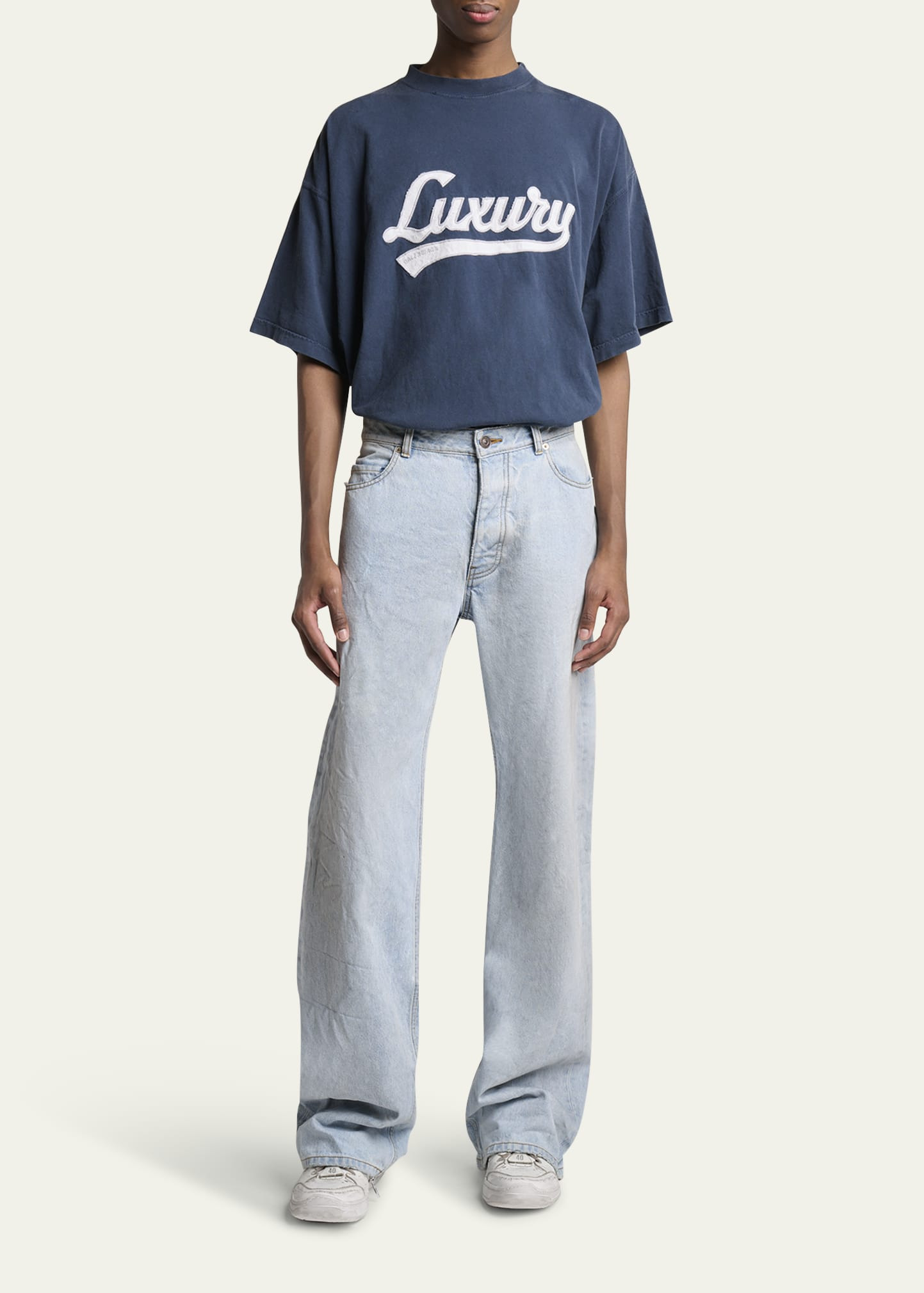 Men's Distressed Denim Relaxed-Fit Jeans - 2