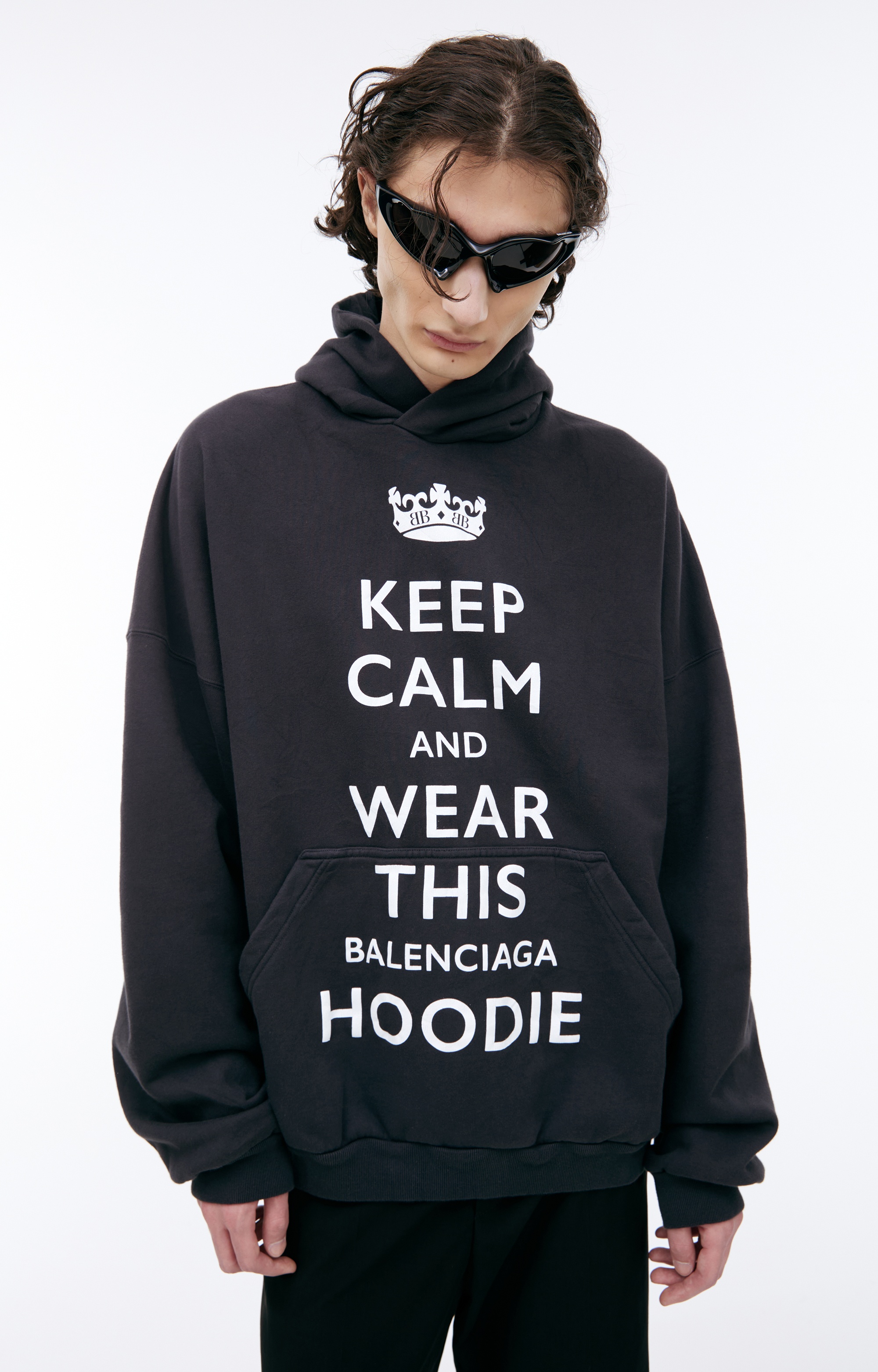 BLACK 'KEEP CALM' HOODIE - 4