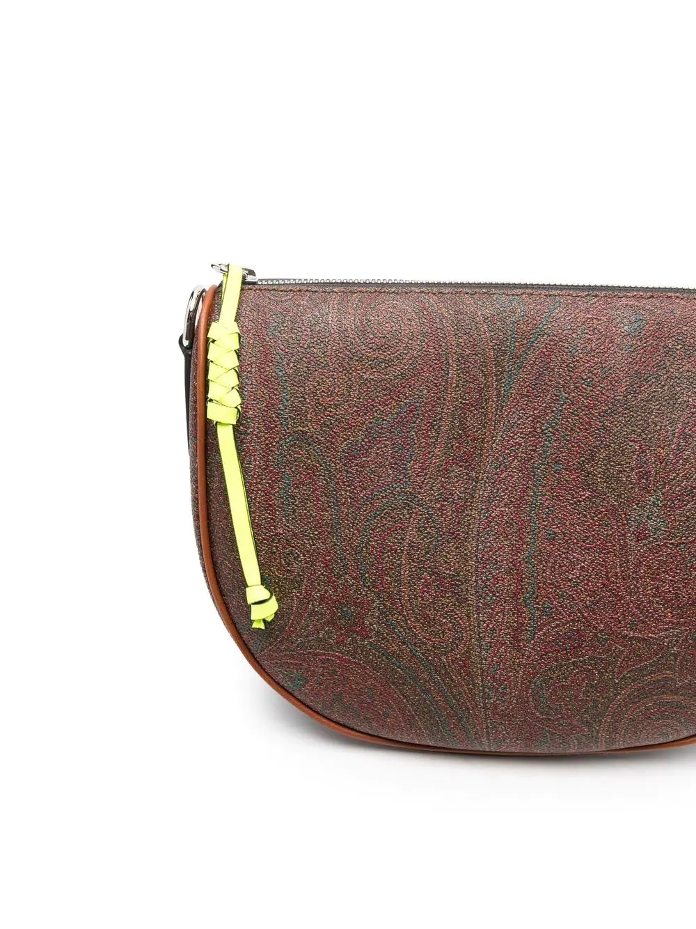 paisley-print leather clutch bag - 4