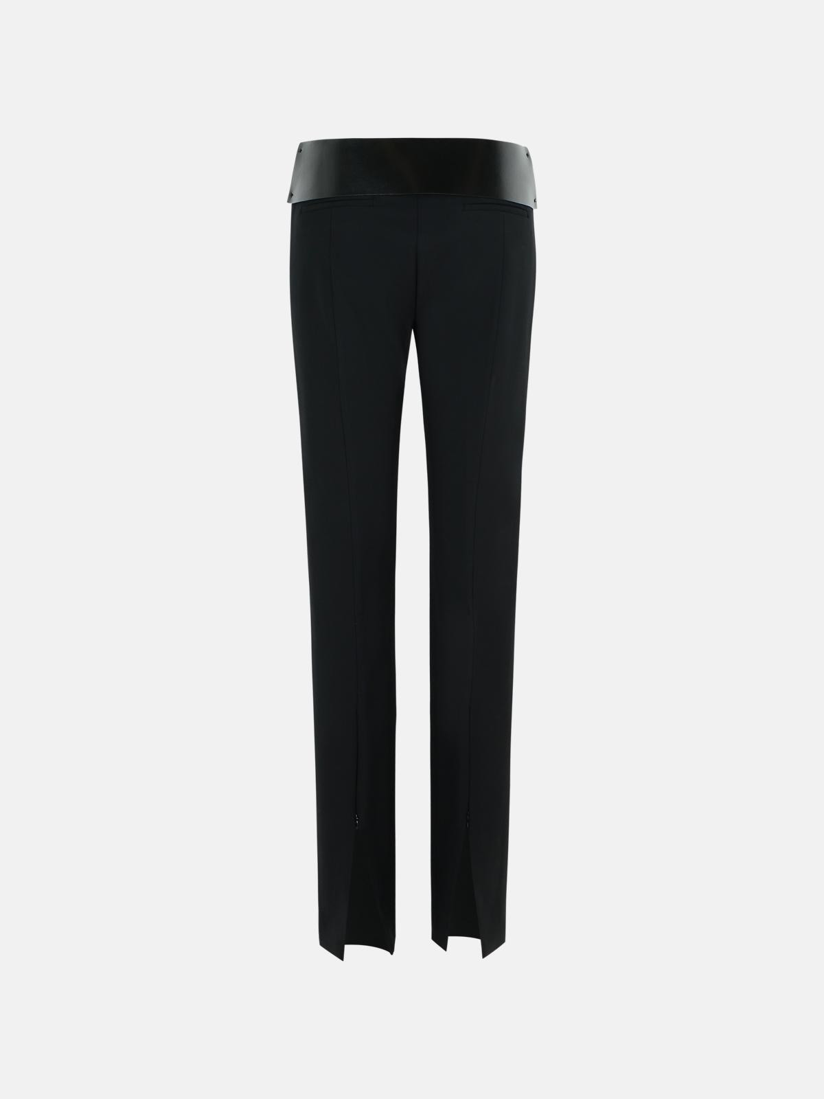 'ANGOLO' BLACK VISCOSE PANTS - 3