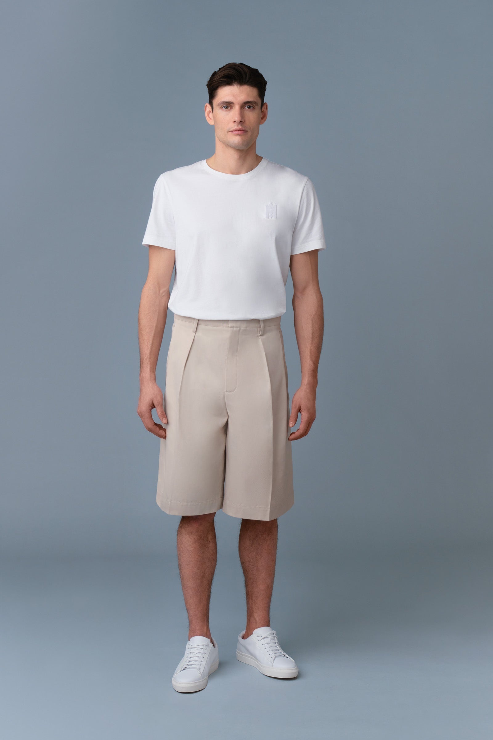 DELMAR Pleated Cotton-Blend Twilll Shorts - 1