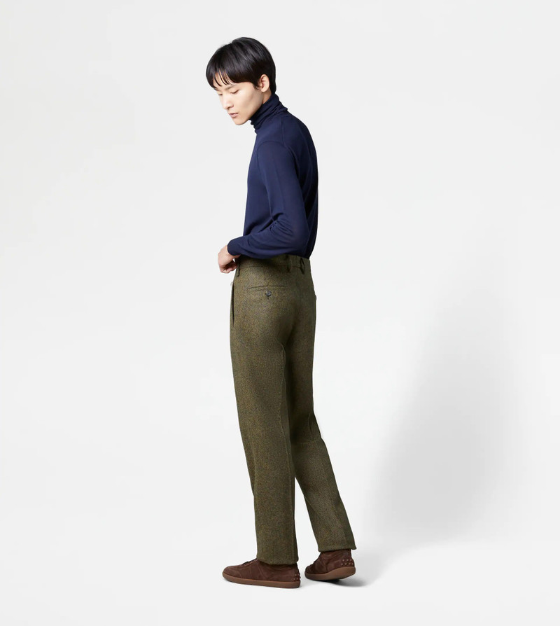 Tod's CLASSIC SHETLAND TROUSERS - GREEN outlook