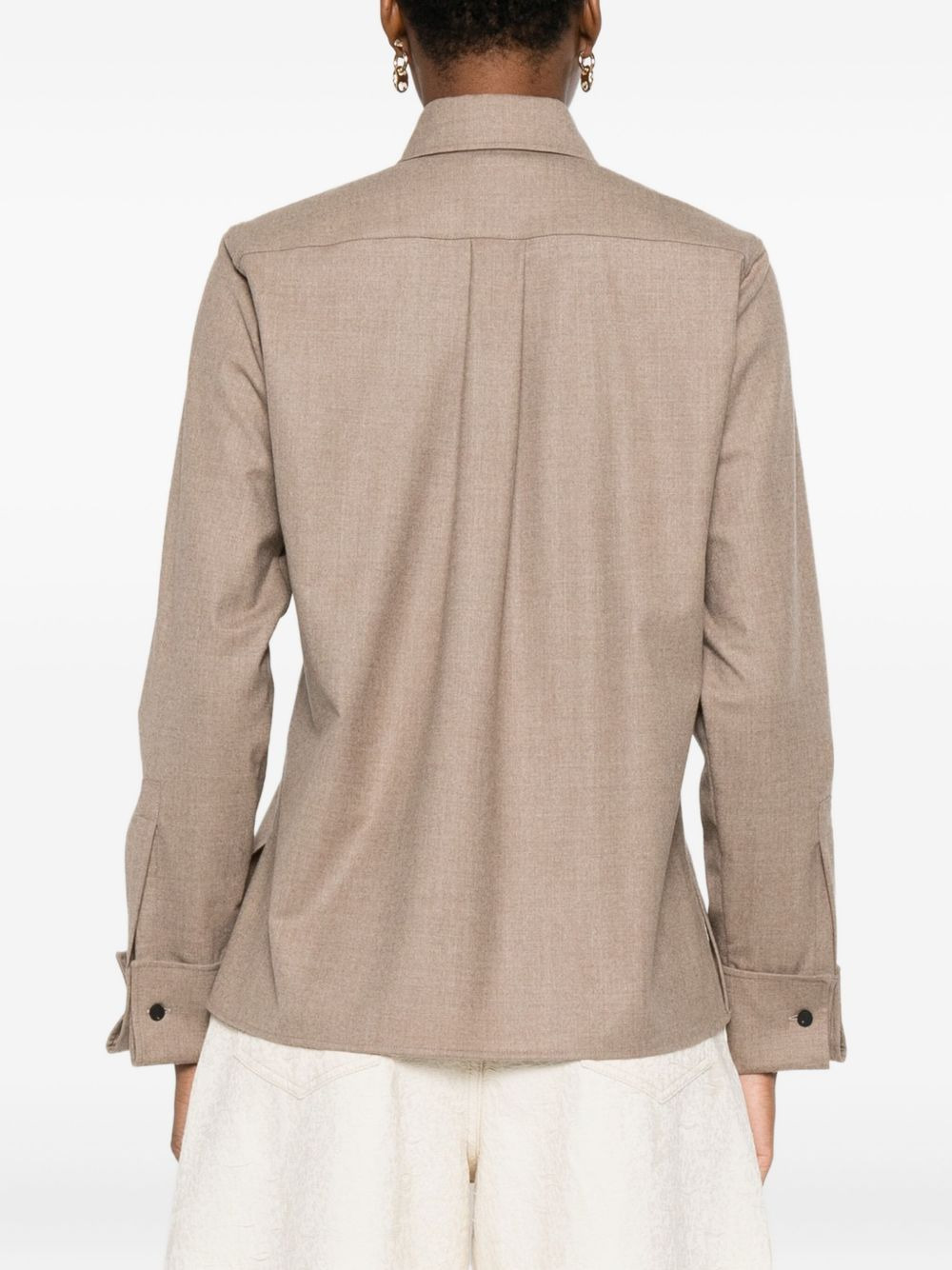 button-cuff cashmere shirt - 3