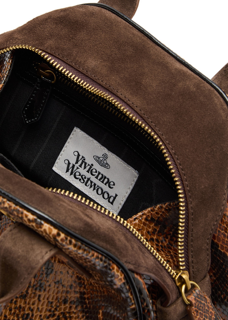 Yasmine medium python-effect leather top handle bag 4