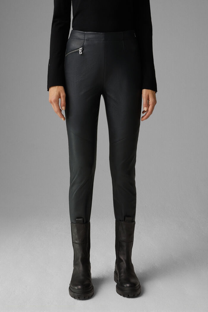 Jumi Leather stirrup pants in Black - 2