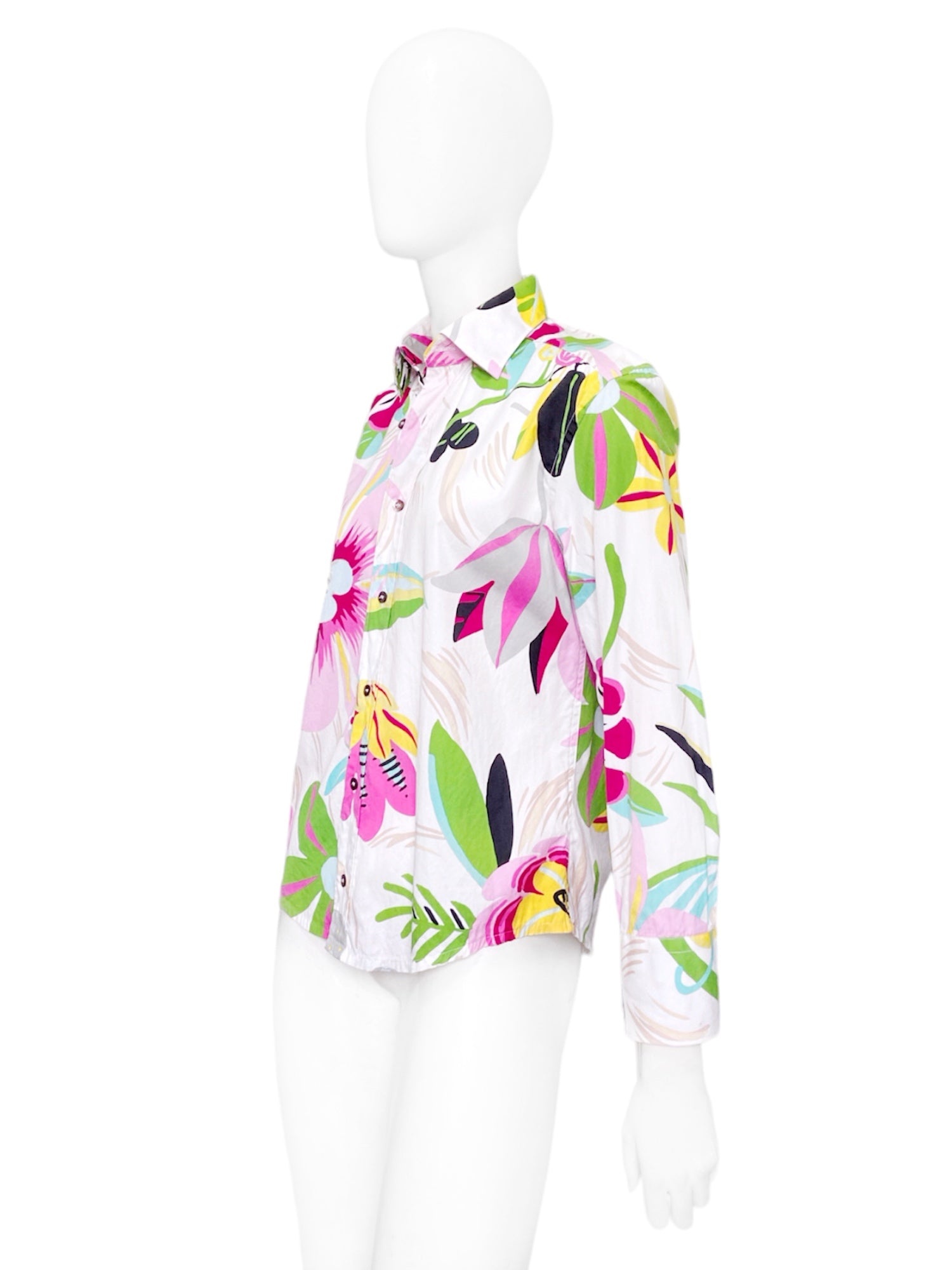 Gucci Spring 1999 Tom Ford White Floral Shirt S - 3
