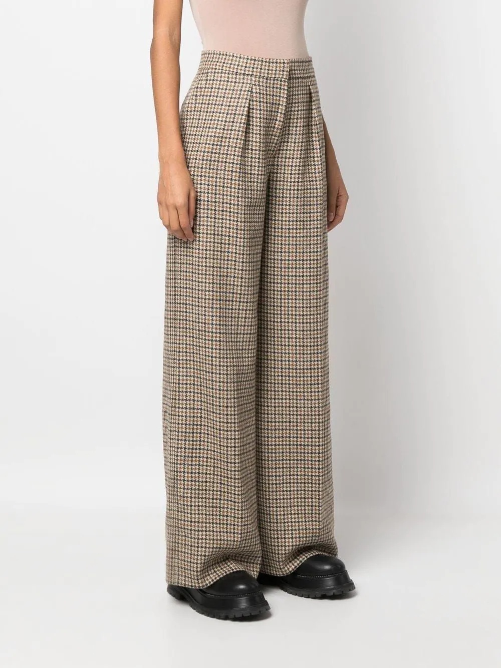 checked wide-leg trousers - 2