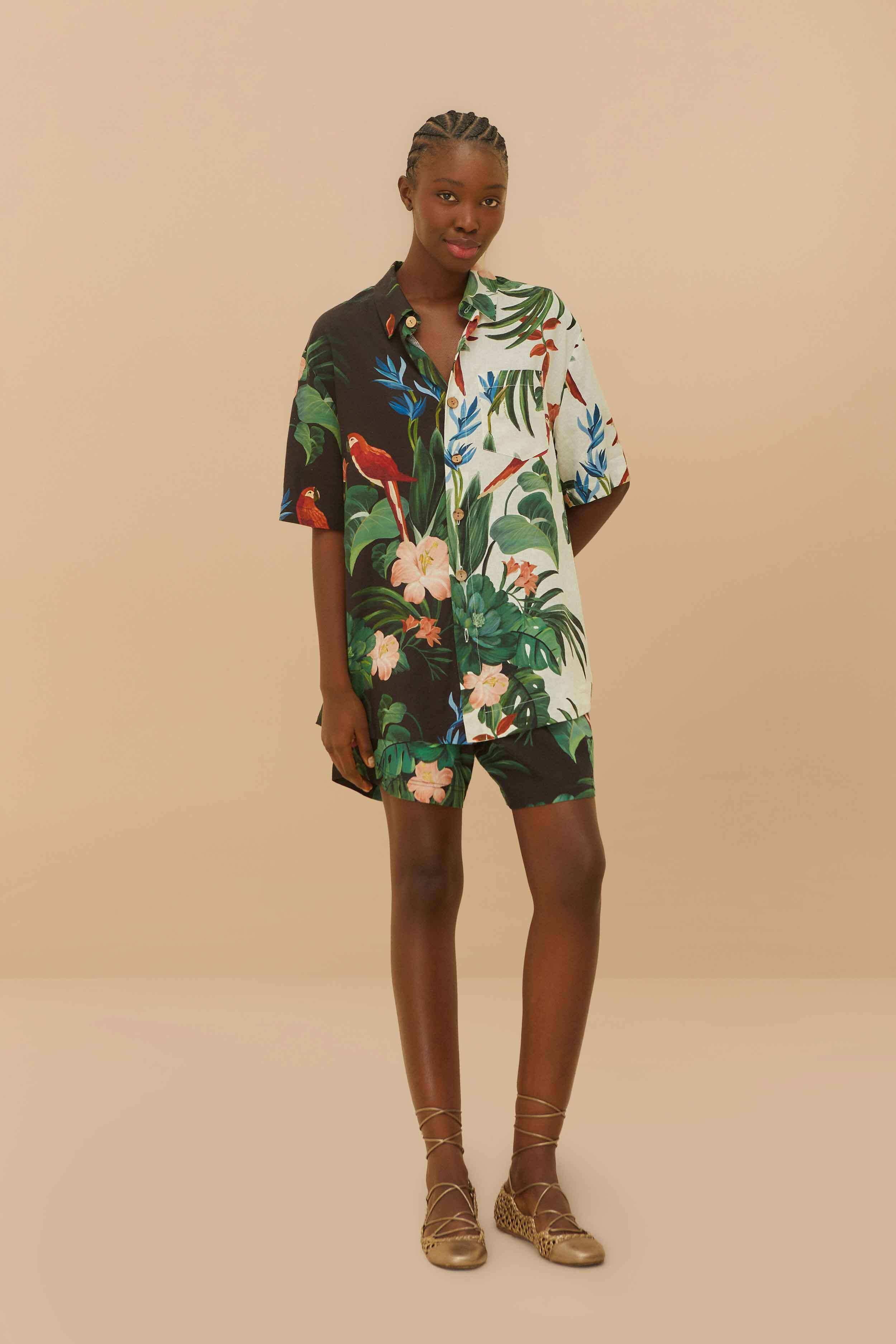 Black Midnight Macaw Fiesta Lenzing™ Ecovero™ Euroflax™ Shorts - 2