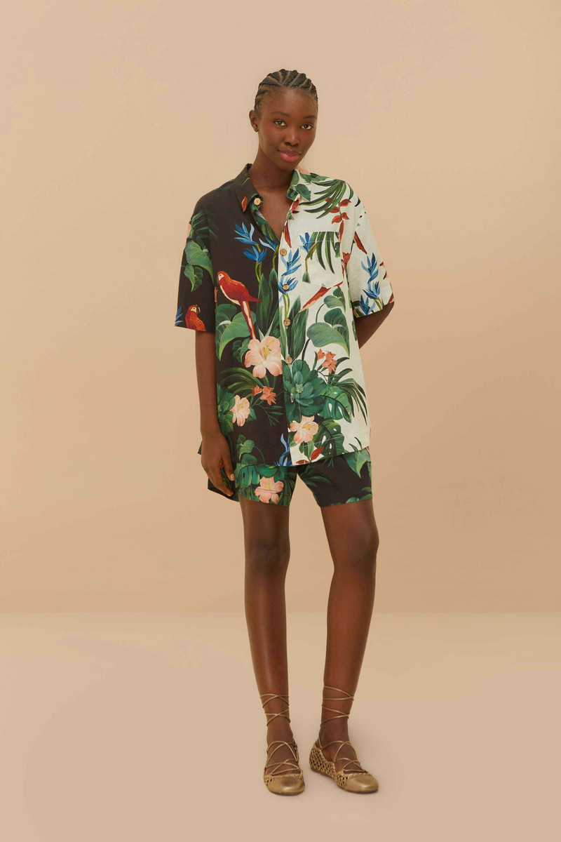 FARM RIO Black Midnight Macaw Fiesta Lenzing™ Ecovero™ Euroflax™ Shorts outlook