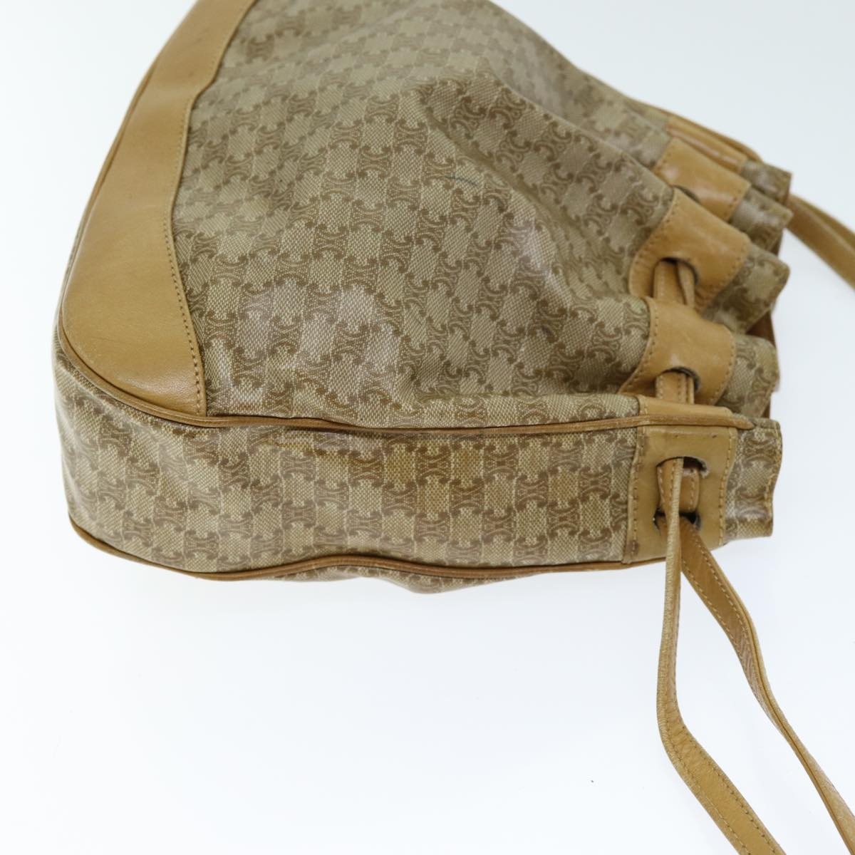 CELINE Macadam Canvas Shoulder Bag Beige - 4