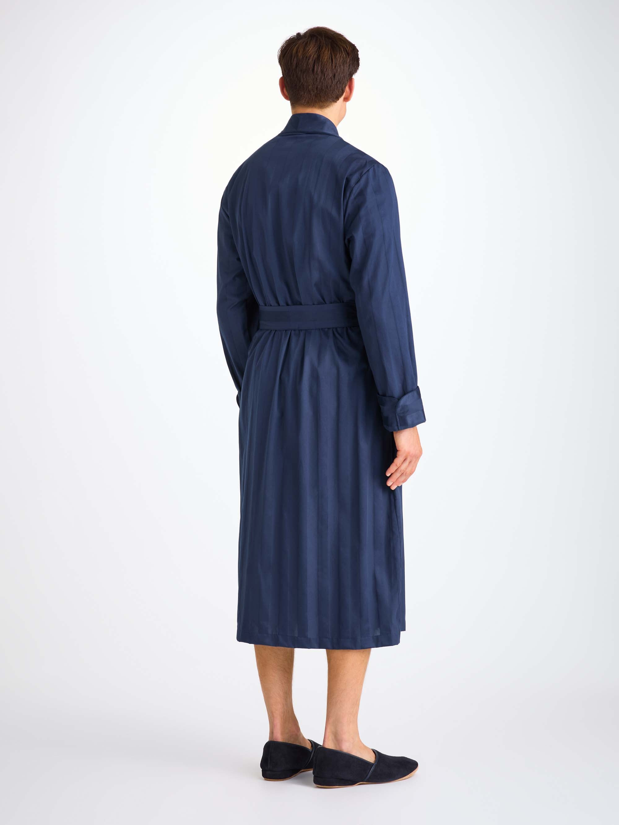 Men's Robe Lingfield Cotton Navy - 4