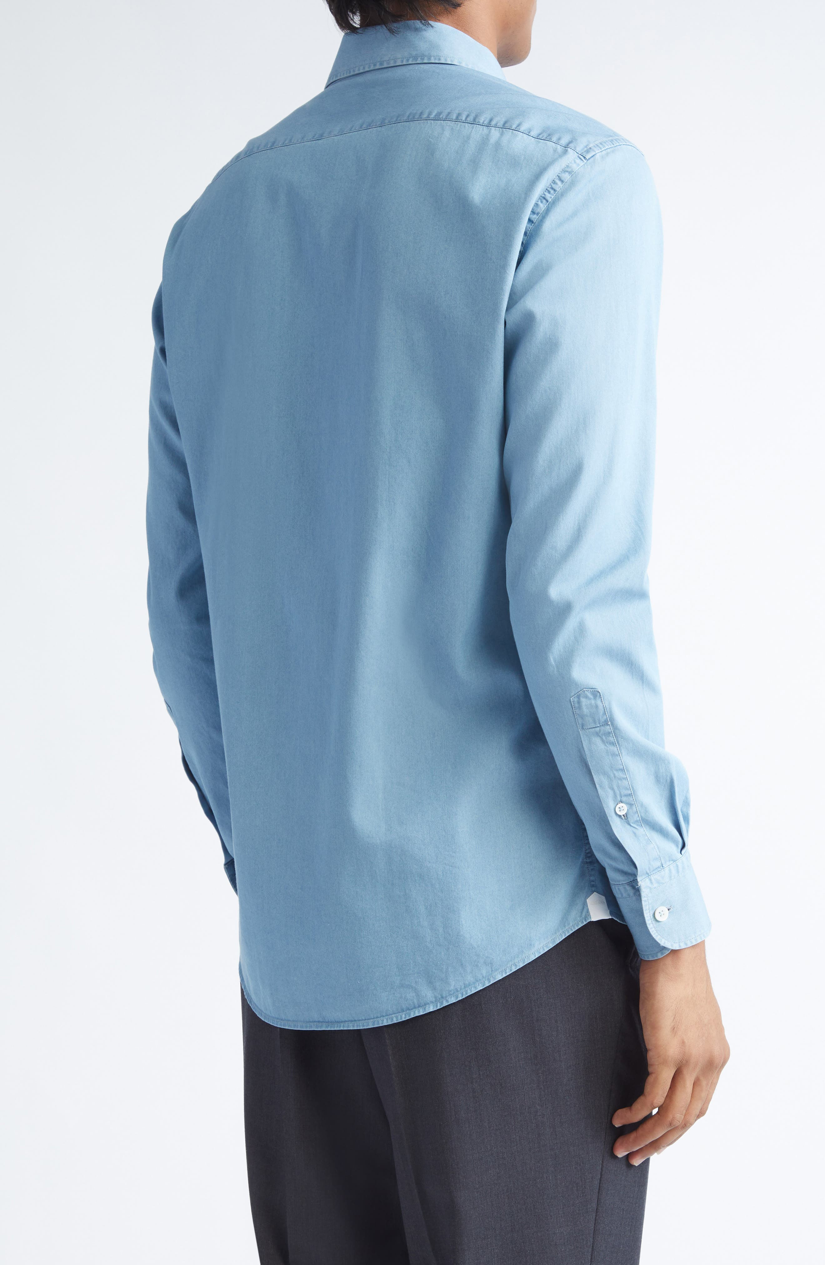 ZEGNA Denim Button-Up Shirt in Light Blue at Nordstrom - 2