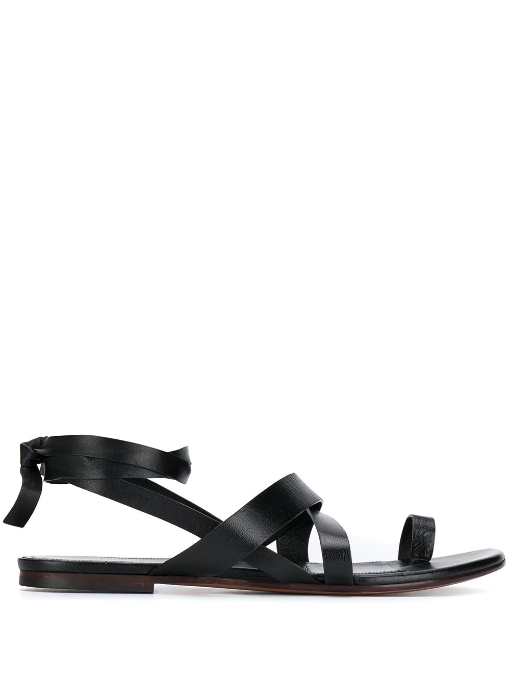 crossover strap flat sandals - 1