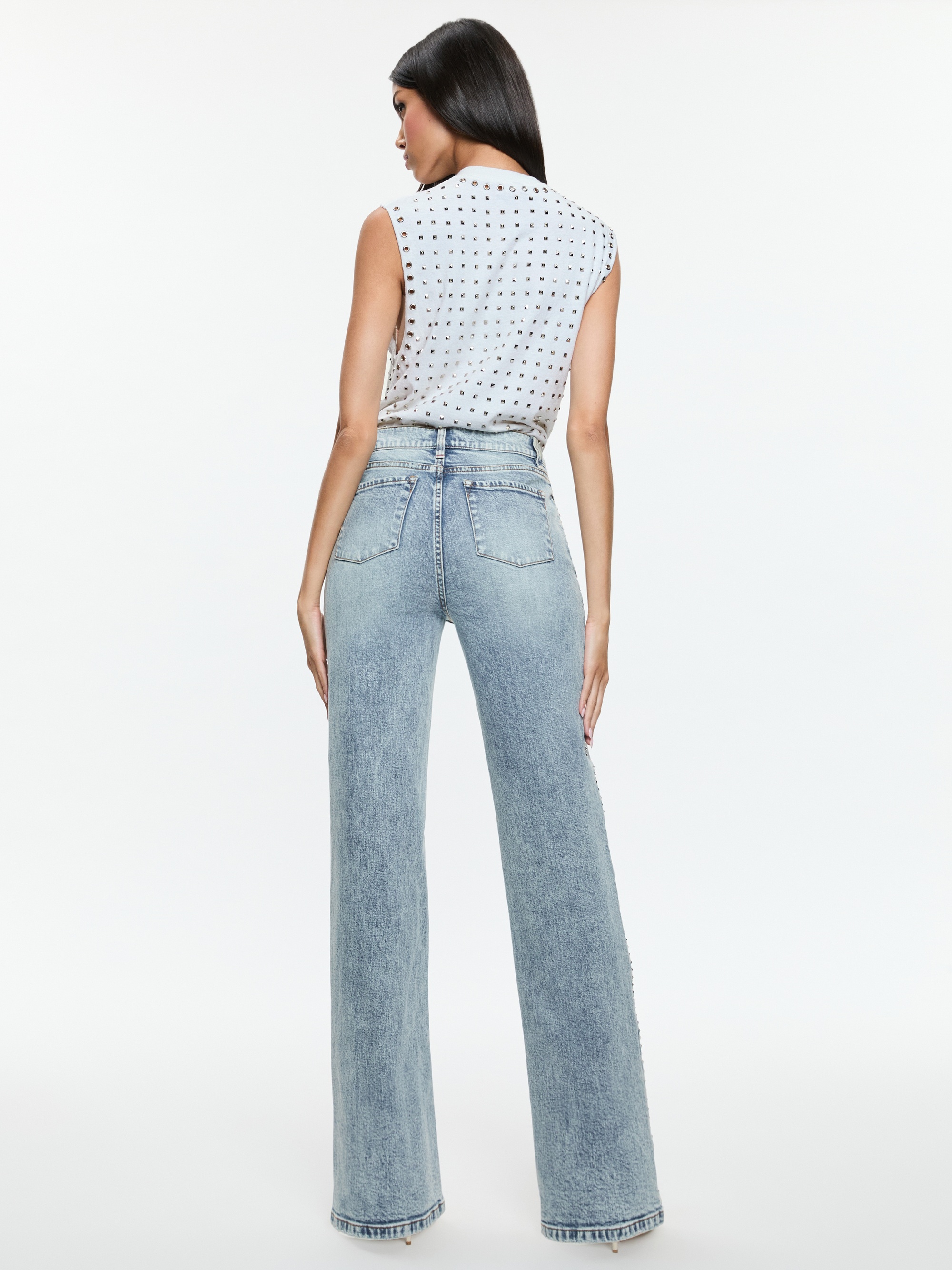 BODIE HIGH RISE BOOTCUT STUDDED JEAN - 4