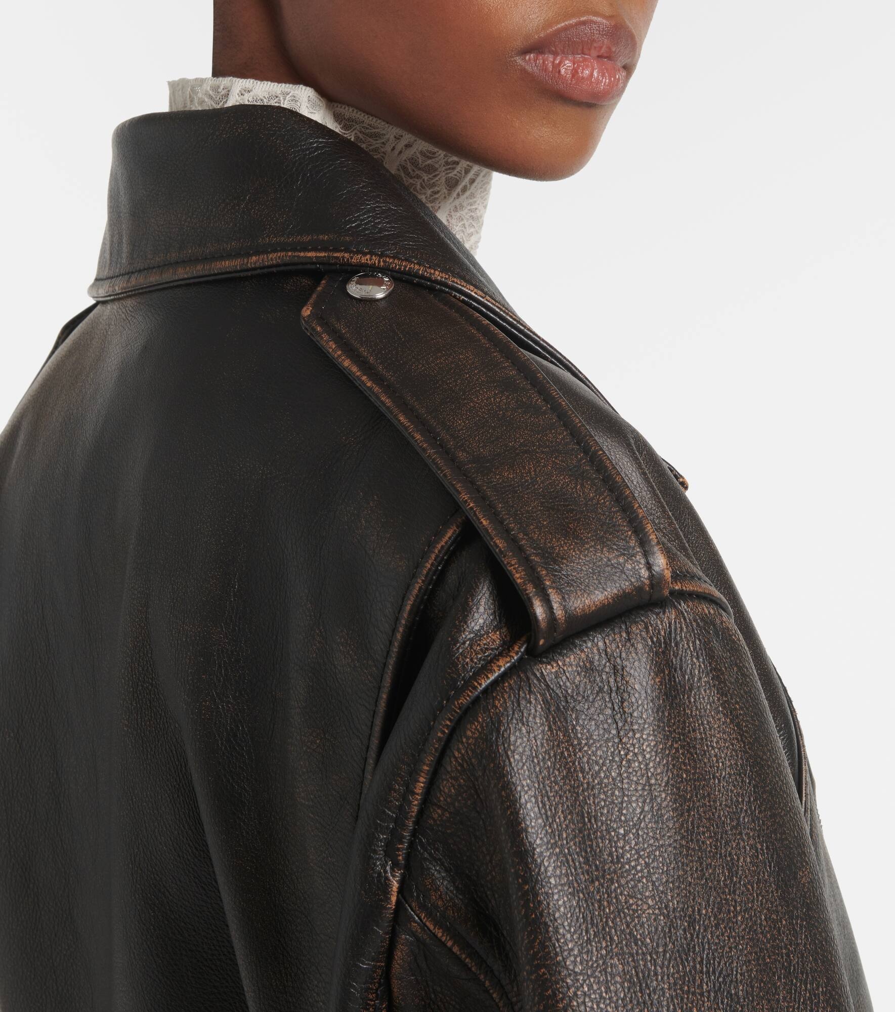 Leather biker jacket - 6