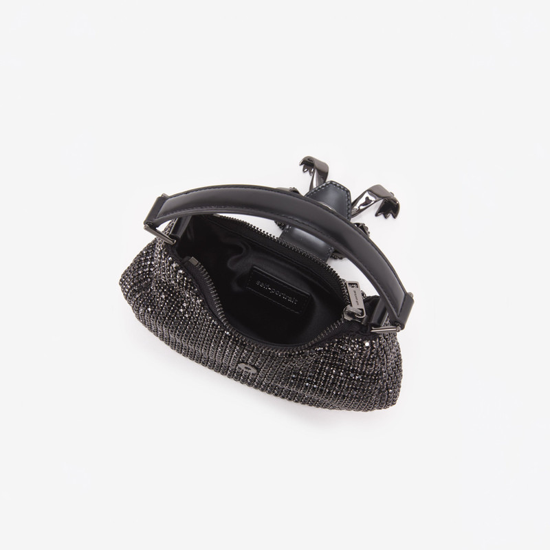 Black Diamante Crescent Bow Bag 4