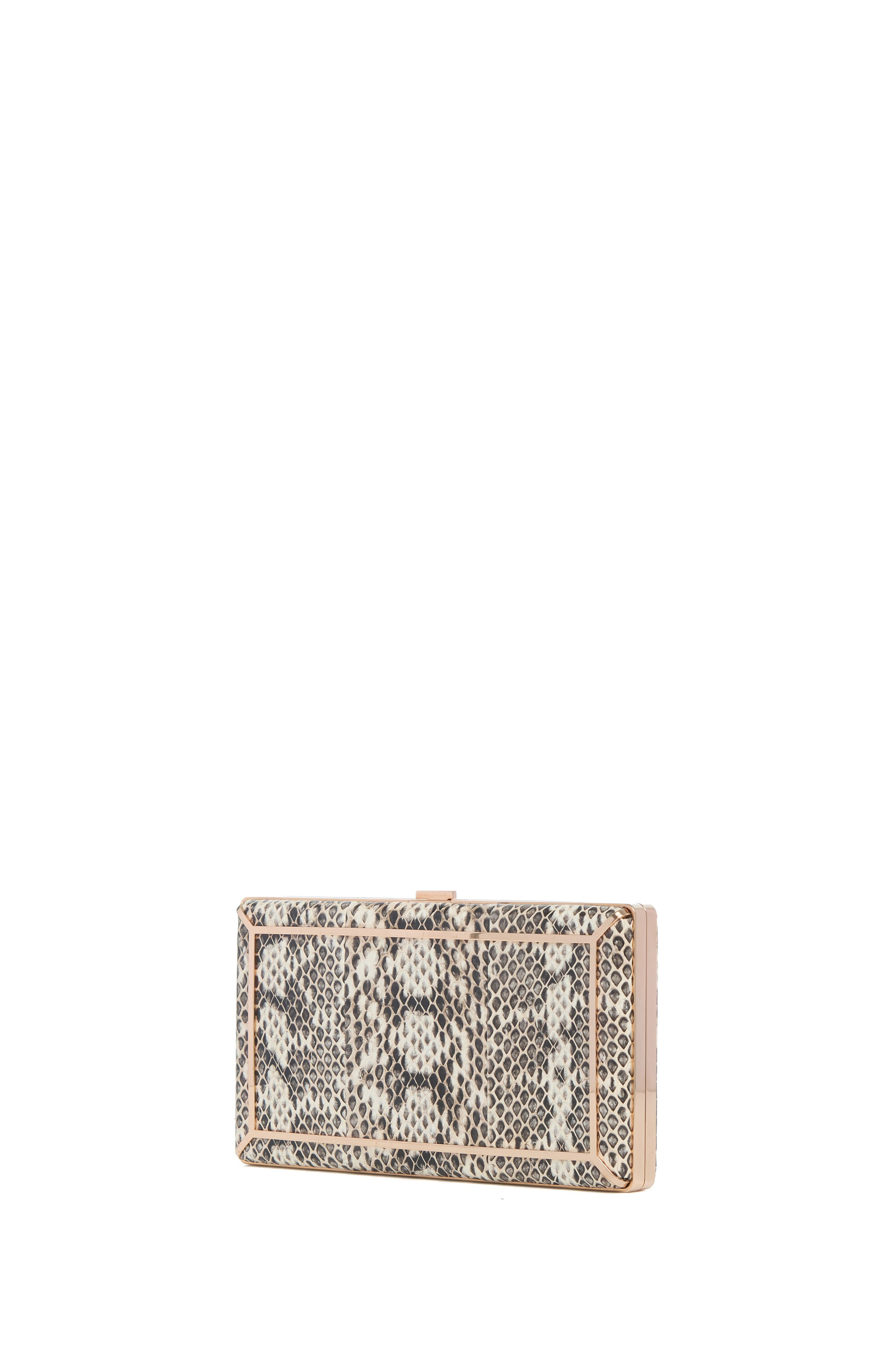 Callas Clutch in Black & White Snakeskin - 2
